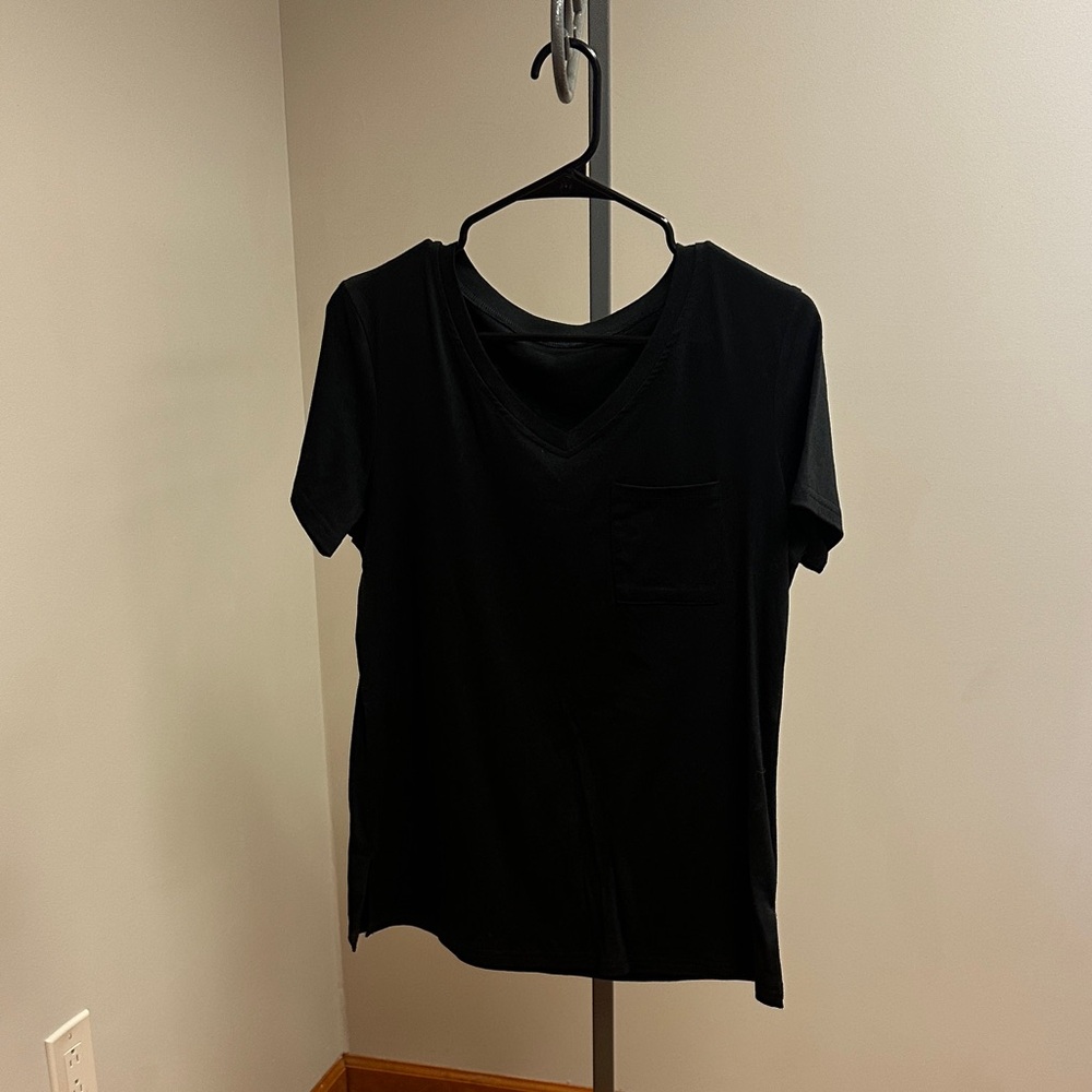Classic Black Women's V-Neck Top